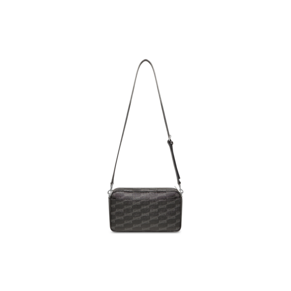 SIGNATURE MEDIUM CAMERA BAG BB MONOGRAM COATED CANVAS IN BLACK