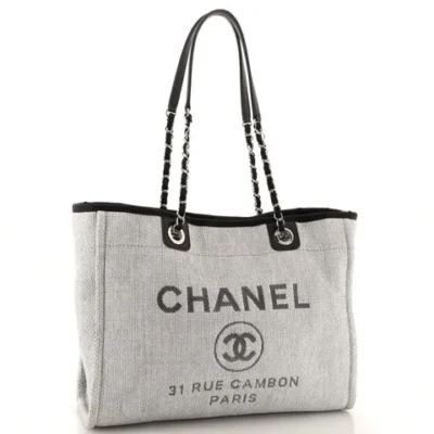 Chanel Deauville Tote Raffia Small