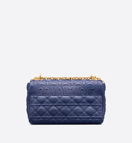MEDIUM DIOR CARO BAG Royal Blue Supple Cannage Calfskin