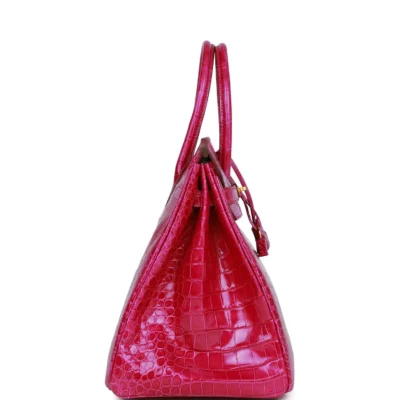 010102d4ada2e53fa23f28374efb0ff4 Hermès Birkin 35 Rose Scheherazade Shiny Niloticus Crocodile Gold Hardware