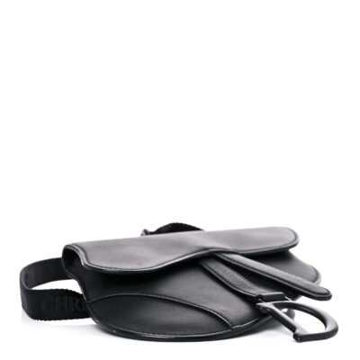 CHRISTIAN DIOR Ultra Matte Calfskin Saddle Belt Bag Black