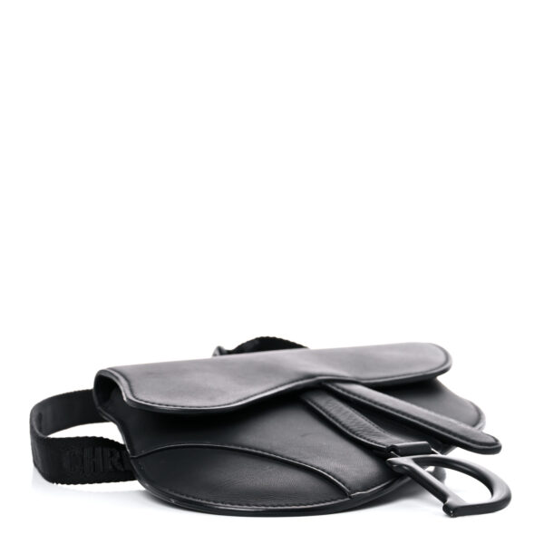 CHRISTIAN DIOR Ultra Matte Calfskin Saddle Belt Bag Black