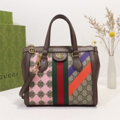 0141671bb34370963baa0565aabf08c7 Gucci Ophidia Small Tote Bag 547551 Dark Coffee