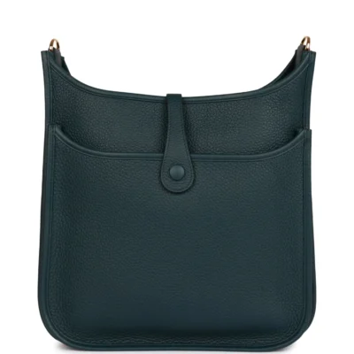 Hermès Evelyne PM Vert Cypress Clemence Gold Hardware