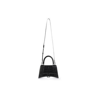 017c3e454b563f50523bd5681ecf8ec1 WOMEN'S HOURGLASS XS HANDBAG CROCODILE EMBOSSED IN BLACK
