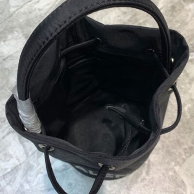 Balenciaga Wheel XS Drawstring Bucket Black