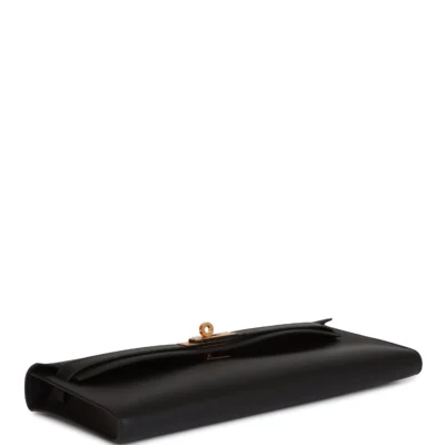 Hermès Kelly Cut Black Swift Gold Hardware