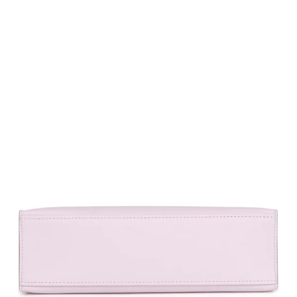 Hermès Kelly Pochette Mauve Pale Swift Palladium Hardware