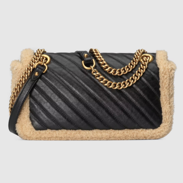 GG Marmont small shoulder bag with wool trim