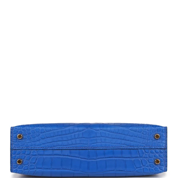 Hermès Kelly Sellier 20 Bleu Royal Matte Alligator Gold Hardware