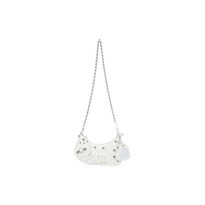 WOMEN'S LE CAGOLE XS SHOULDER BAG WITH CHAIN IN OPTIC WHITE