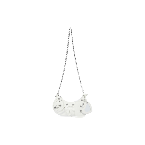 WOMEN'S LE CAGOLE XS SHOULDER BAG WITH CHAIN IN OPTIC WHITE