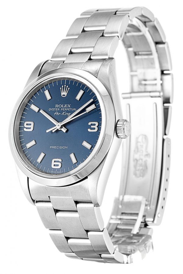 Rolex Air-king 14000.4 Blue Quarter Arabic Dial Unisex 34MM