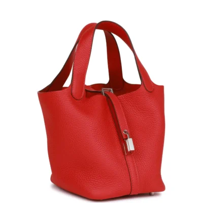 Hermès Picotin Lock 18 Vermillion Clemence Palladium Hardware