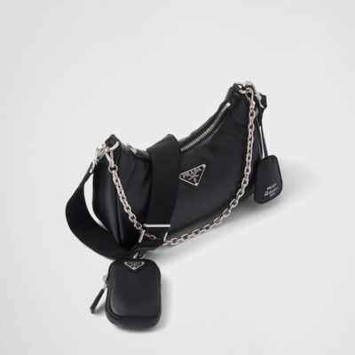 Padded nappa-leather Prada Re-Edition shoulder bag - Black