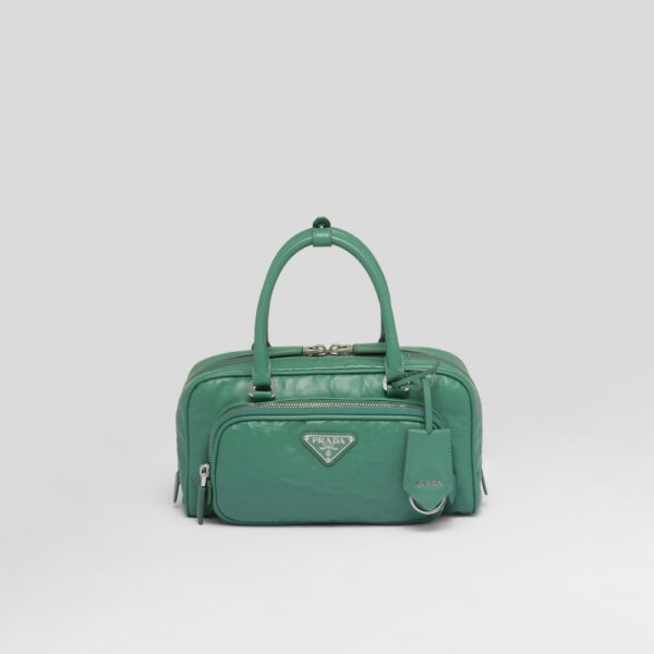 Prada Antique nappa leather multi-pocket top-handle bag - Sage Green