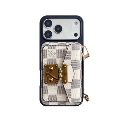 Luxury Louis Vuitton Phone Case with Card Holder and Strap 13-18 Pro & Pro Max