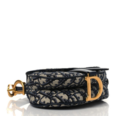 CHRISTIAN DIOR Oblique Mini Saddle Bag Blue