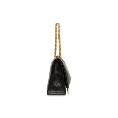 06f300b810afeb0b36ddc1bc1e6522f0 WOMEN'S CRUSH LARGE CHAIN BAG IN BLACK