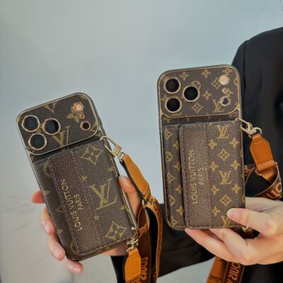 Luxury Lv Leather Phone Case with Wallet for iPhone 13-18 Pro & Pro Max
