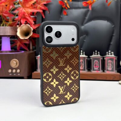 0786b86b Luxury Metallic Foil LV Monogram Phone Case for iPhone 12-18 Pro & Pro Max