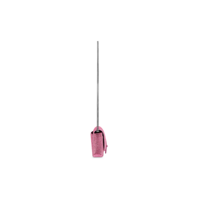 WOMEN'S HOURGLASS WALLET ON CHAIN WITH RHINESTONES IN PINK