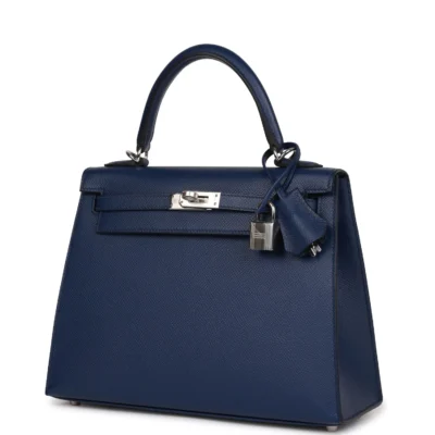 07cdc3056169a98b5ff924f02dc5c791 爱马仕 Kelly Sellier 25 Bleu Saphir Epsom 皮革 钯金五金 包