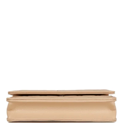 Chanel Wallet on Chain WOC Beige Caviar Silver Hardware