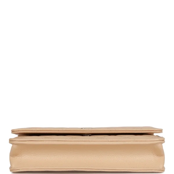 Chanel Wallet on Chain WOC Beige Caviar Silver Hardware