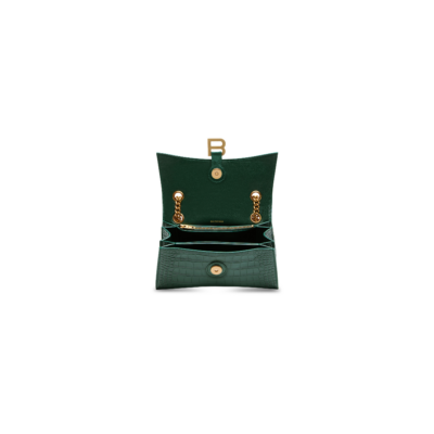084beeac2d076de8ed06a3ca0e639620 WOMEN'S CRUSH SMALL CHAIN BAG CROCODILE EMBOSSED IN FOREST GREEN