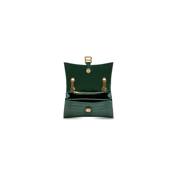 084beeac2d076de8ed06a3ca0e639620 WOMEN'S CRUSH SMALL CHAIN BAG CROCODILE EMBOSSED IN FOREST GREEN