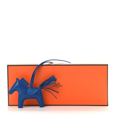 爱马仕 Milo 羊皮 Grigri Rodeo Horse Charm PM Bleu Zanzibar 包