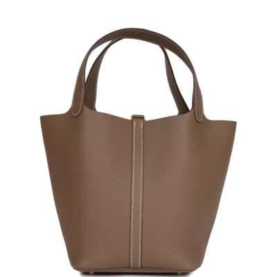 Hermès Picotin Lock 22 Etoupe Clemence Gold Hardware