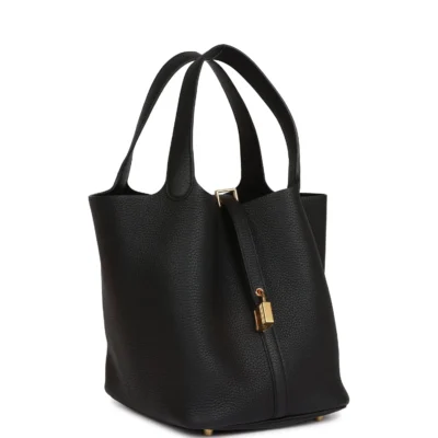 Hermès Picotin Lock 22 Black Clemence Gold Hardware