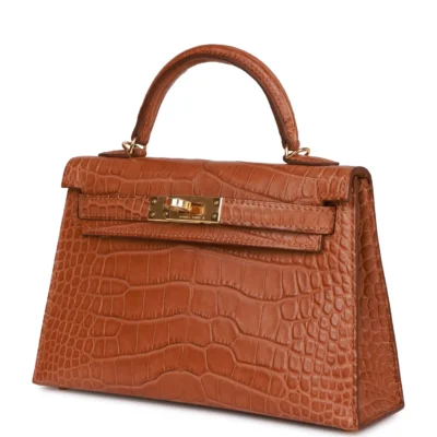Hermès Kelly Sellier 20cm Gold Matte Alligator Gold Hardware
