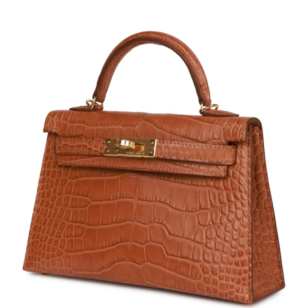 Hermès Kelly Sellier 20cm Gold Matte Alligator Gold Hardware