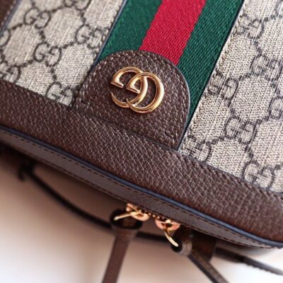 حقيبة كتف غوتشي Ophidia GG 602576 صغيرة باللون البني الداكن