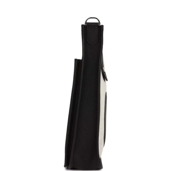 爱马仕 Evelyne III PM 黑色 Clemence 皮革 Toile 钯金五金 包