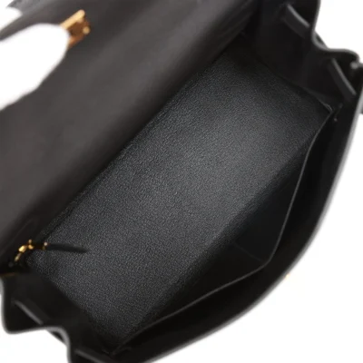 Hermès Kelly Retourne 28 Black Togo Gold Hardware
