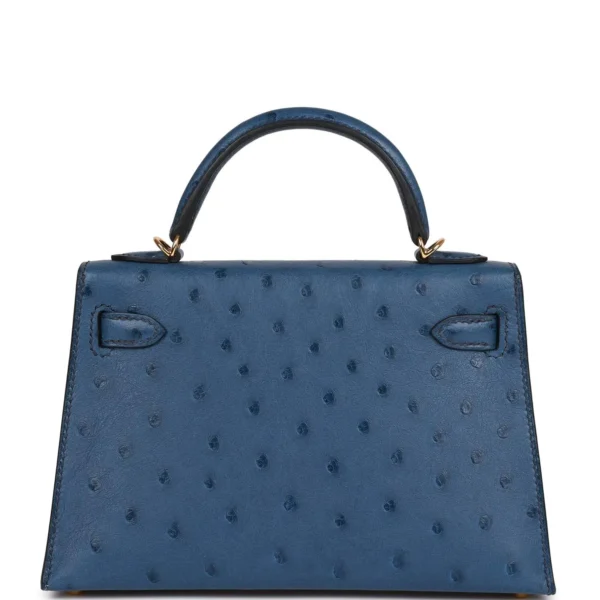 09e7d9bee33e48b33d581b9d9f0f0b33 Hermès Kelly Sellier 20 Bleu Iris Ostrich Gold Hardware