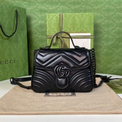 Gucci GG Marmont Mini Top Handle Bag Black