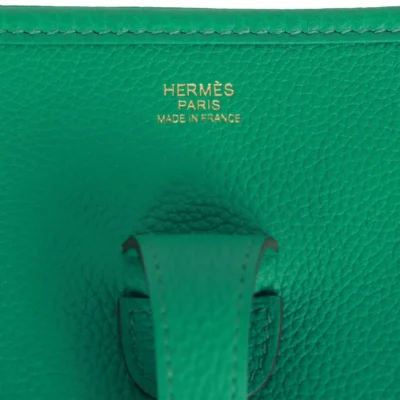 0a911d1a6e0a7a262d1673a07c98cfb1 Hermès Evelyne III PM Vert Jade Clemence Gold Hardware