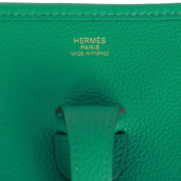 0a911d1a6e0a7a262d1673a07c98cfb1 Hermès Evelyne III PM Vert Jade Clemence Gold Hardware