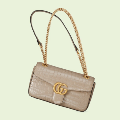 GG Marmont small crocodile shoulder bag