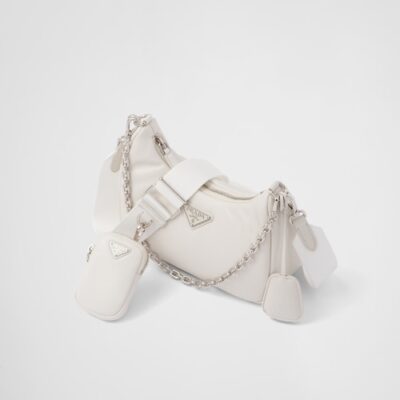 Padded nappa-leather Prada Re-Edition shoulder bag - White