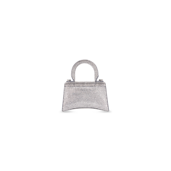 WOMEN'S HOURGLASS XS HANDBAG WITH RHINESTONES IN GREY