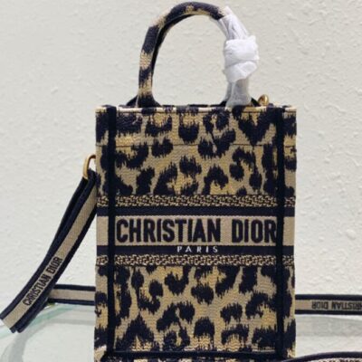 Dior Mini Dior Book Tote Phone Bag Coffee