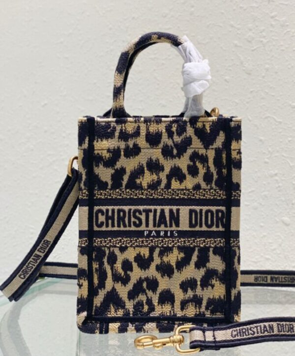 Dior Mini Dior Book Tote Phone Bag Coffee