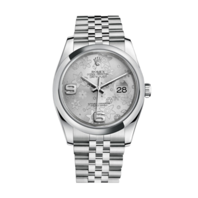 Rolex Datejust 116200SFAJ 36MM Silver Floral Dial Silver-tone Case
