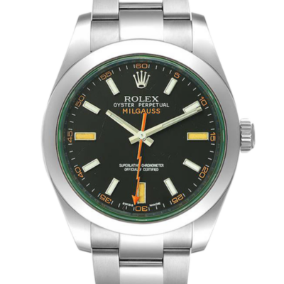 ساعة رولكس Milgauss m116400gv-0001 40MM مينا باللون الأسود بعلبة فضية